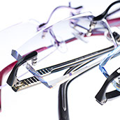 A photo of rimless spectacles